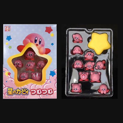 Star Kirby Action Figures — Cute PVC Toys with Cartoon Drawstring Storage Bag, Pocket-Sized Action Figures