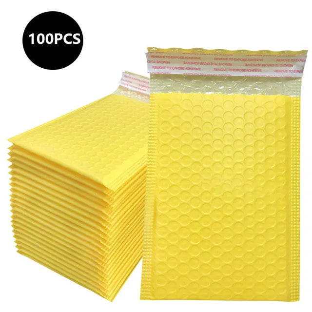 100 Pcs Black Bubble Mailers - Self-Seal Padded Envelopes for Shipping, Poly Green Lining, Secure Packaging Solution