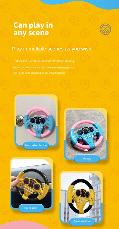 Infant Simulation Steering Wheel Toy – Early Education Copilot Vocal Toy for Kids & Strollers