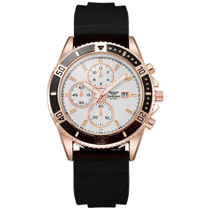 UTHAI CA09 Men’s Luxury Quartz Watch – Silicone Band Sports & Business Wristwatch with Calendar