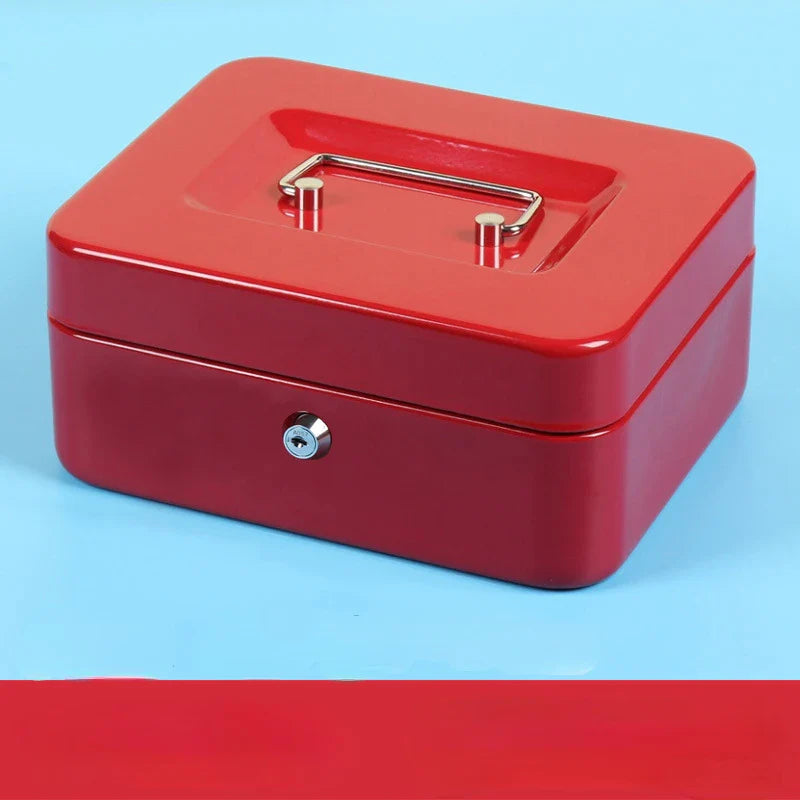 2025 Stainless Steel Petty Cash Money Box with Key Lock – Small Lockable Safe for Home Security & Decoration