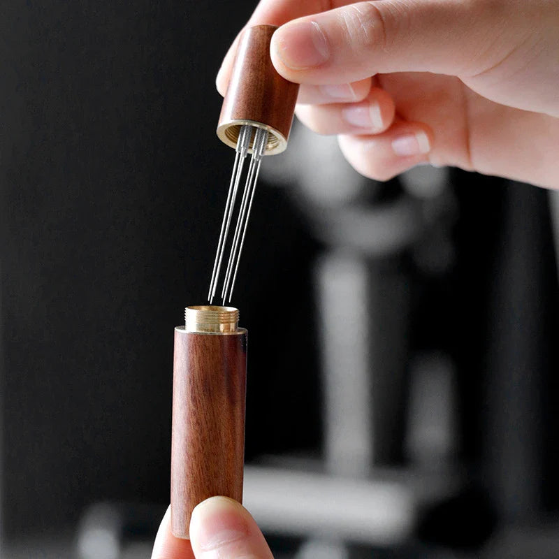 Stainless Steel Espresso Coffee Tamper & Distributor – Powder Leveler with WDT Stirring Tool for Barista & Café Accessories