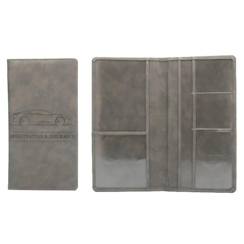 Leather Car Registration & Insurance Holder – Men's Driving License Cover, Auto Documents & Credit Card Storage Bag