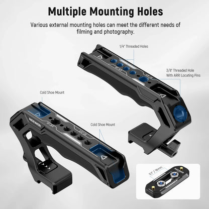 NEEWER Top Handle and NATO Rail Kit – Comfort Silicone Grip with Quick Release NATO Clamp for DSLR Camera Cage and Video Rig