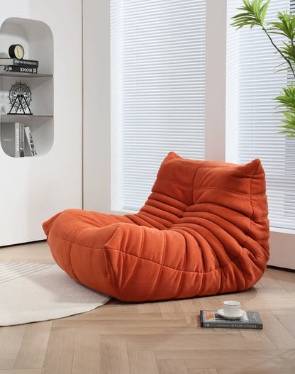 Caterpillar Single Sofa Chair – Cozy Tatami Lounge Chair for Living Room, Bedroom, Balcony, Reading, and Leisure