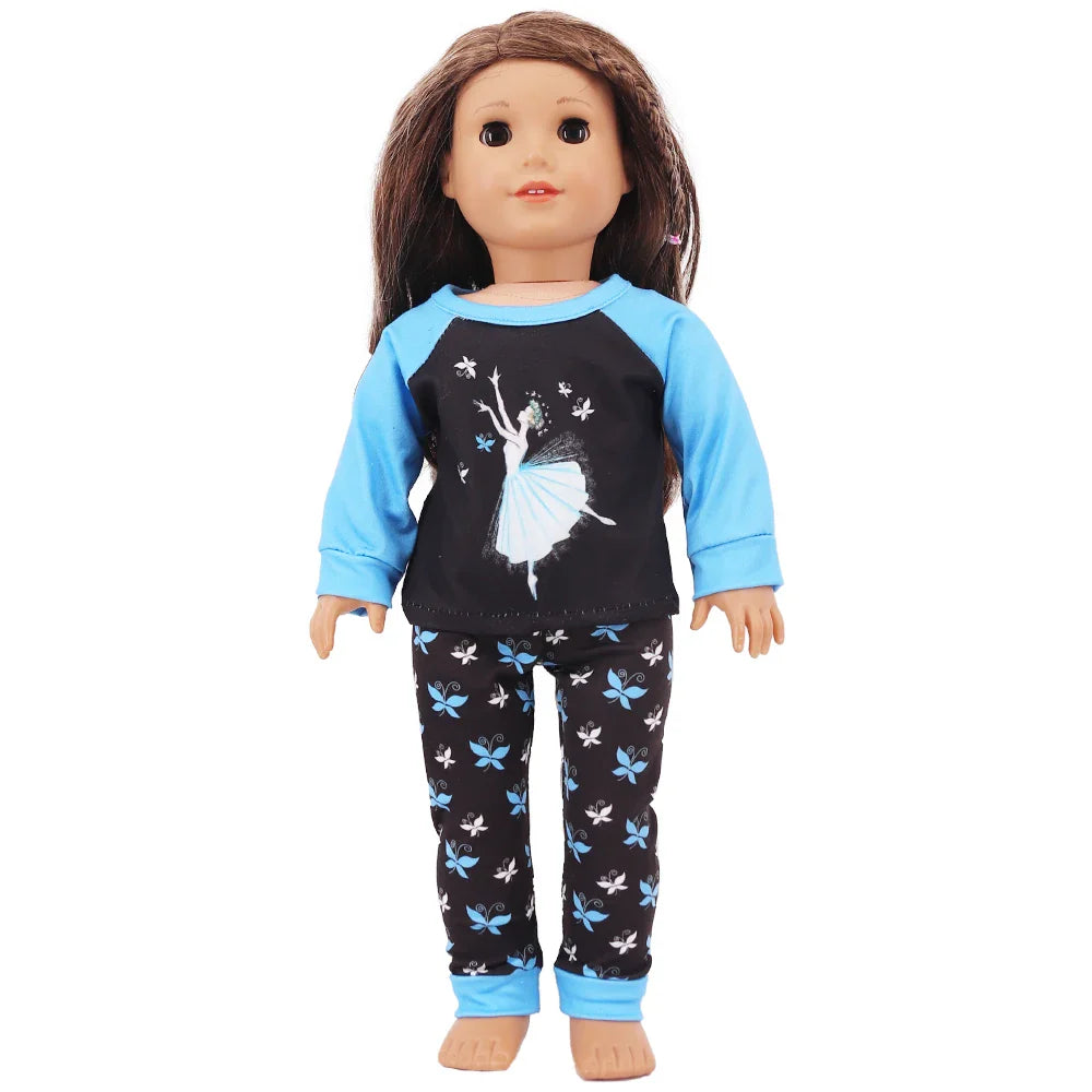 Doll Clothes Multi-Style Daily Set – Pajamas & Home Wear for 43cm Born Baby Dolls & 18-Inch American Dolls, Our Generation Toy Gift