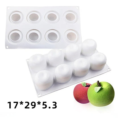 Fruit & Heart Silicone Cake Mold — Geometry Chocolate, Ice Cube, Biscuit & Jelly DIY Baking Set for Pudding & Birthday Gifts
