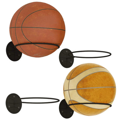 3Pcs Wall-Mount Ball Racks - Iron Storage Display Holders for Basketball, Football, Rugby, and More - Space-Saving Home Decor