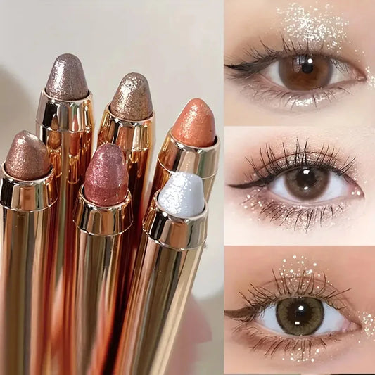 Double-Sided Eyeshadow Stick & Highlighter Pen – Pearly Glitter & Matte Finish Brightening Makeup Tool