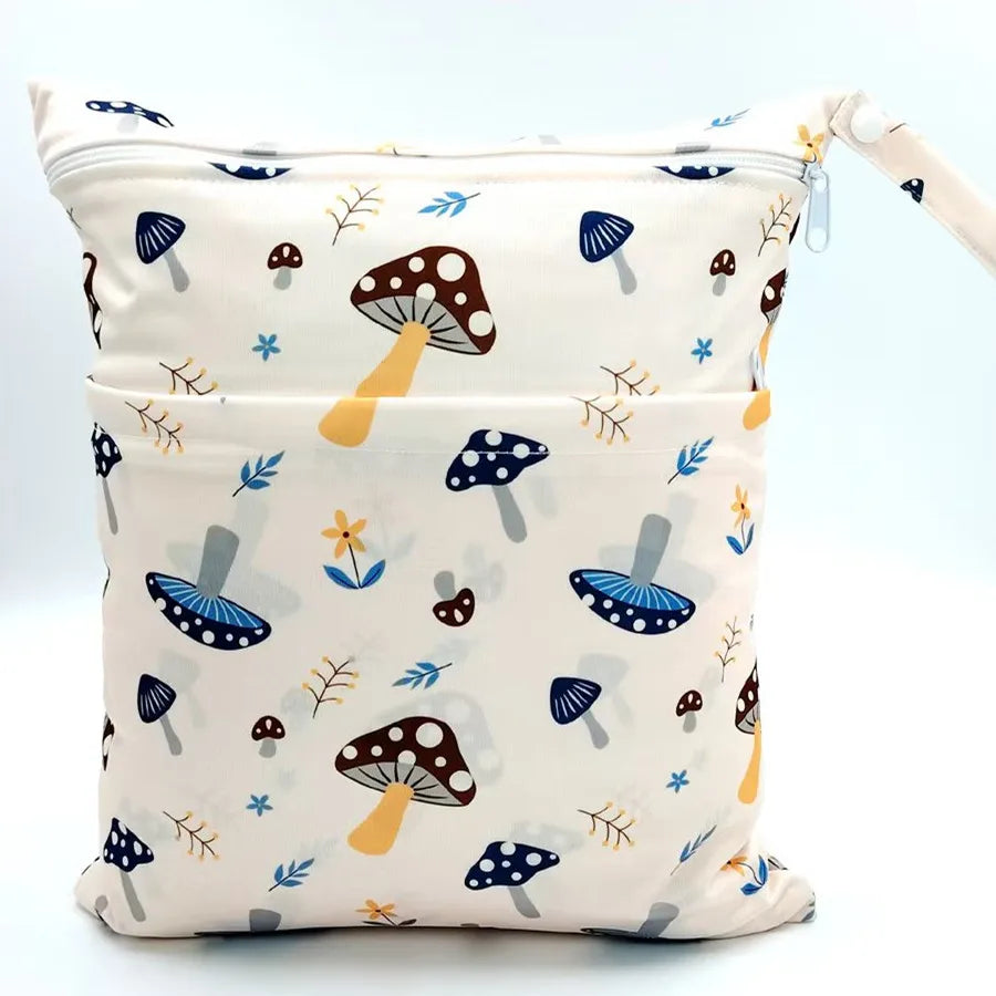 Sigzagor Wet & Dry Baby Diaper Bag – Waterproof Reusable Washable Nappy Bag with Double Zippers