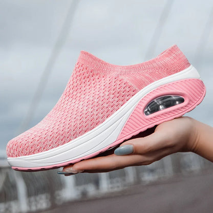 Breathable Lightweight Women’s Sneakers – Outdoor Soft Sock Slip-On Tennis Shoes for Women