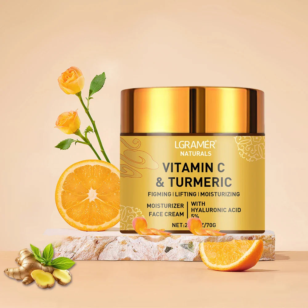 Turmeric Vitamin C Face Cream – Retinol Moisturizer for Firming, Repairing & Brightening Skin