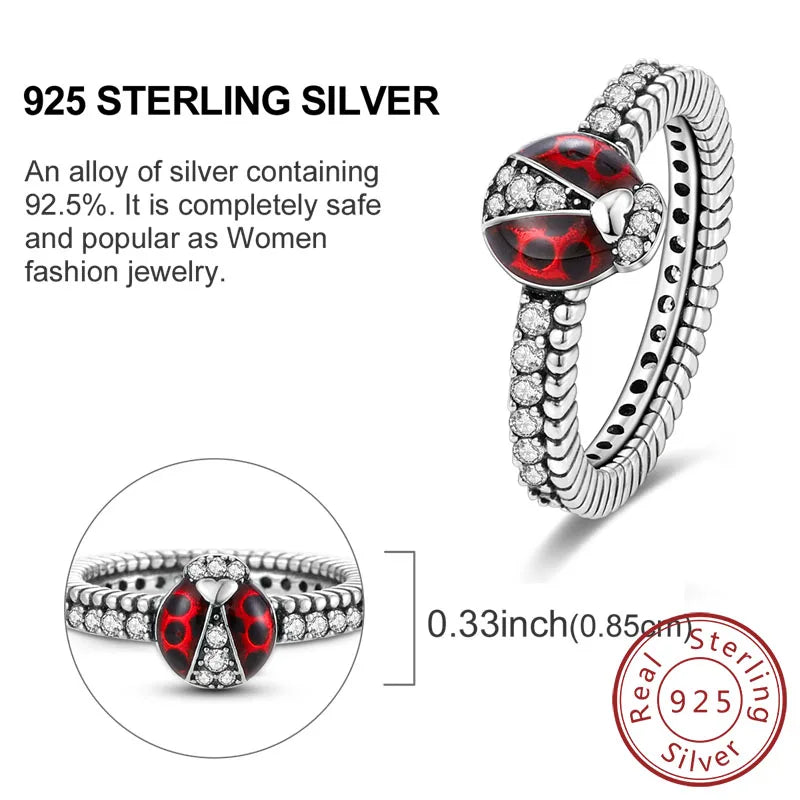 925 Sterling Silver Rings - Bow, Heart, Sun, Moon & Star Zircon Jewelry for Women, Birthday & Anniversary Gift
