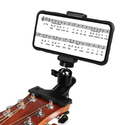 Miwayer Guitar Head Clip — Mobile Phone & Action Camera Holder Stand for Live Broadcast