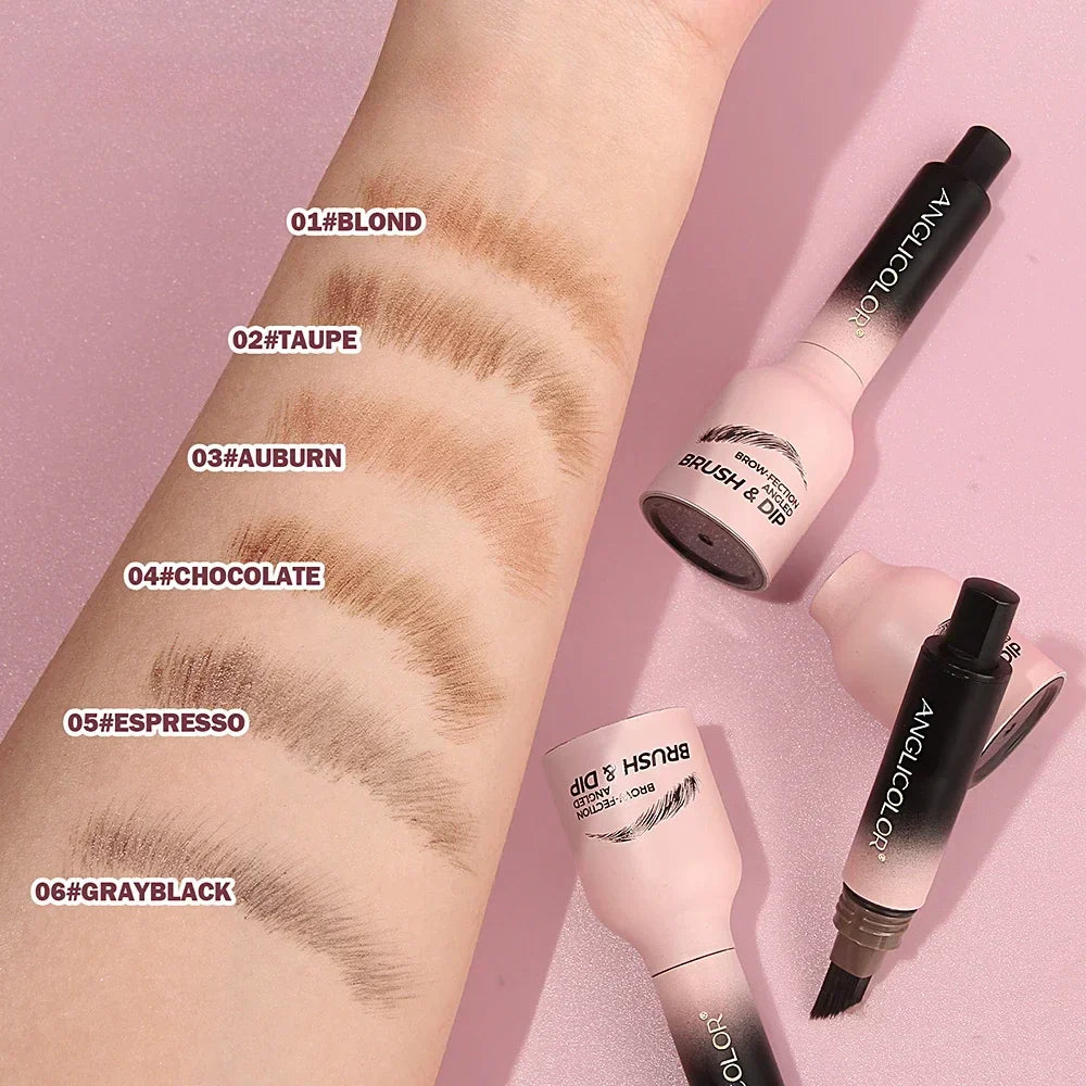 Wild 3D Eyebrow Pencil – Square Angled Brush Velvet Brow Dye Cream, Waterproof & Anti-Smudge Tint Pen
