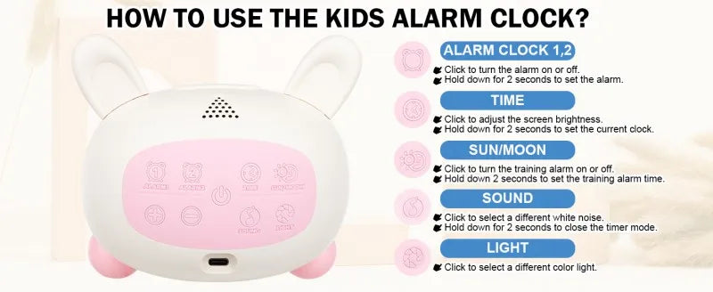 Kids Alarm Clock – OK to Wake Sleep Training Clock with Sound Machine, Birthday Gift for Boys & Girls