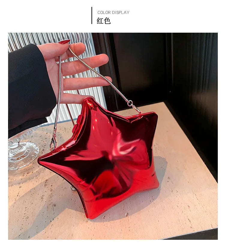 Acrylic Bright Five-Pointed Star Zero Wallet – 2025 Sweet Cool Spicy Girl Mini Party Bag, Candy Colored Banquet Purse