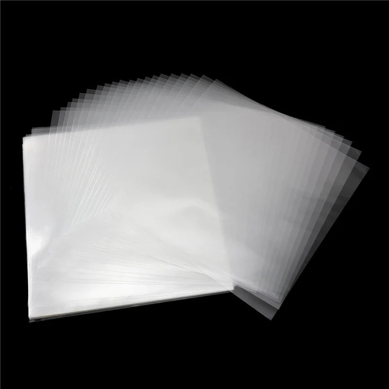 50PCS OPP Gel Recording Protective Sleeves – Self-Adhesive Vinyl Record Bags for Turntable, 32.3cm x 32cm