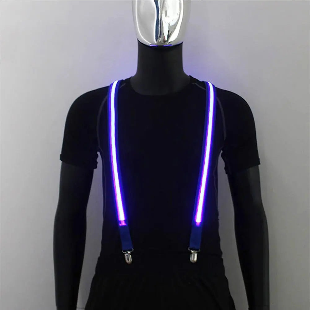 Men's LED Suspenders and Bow Tie Set - Light Up, Perfect for Music Festivals, Costume Parties
