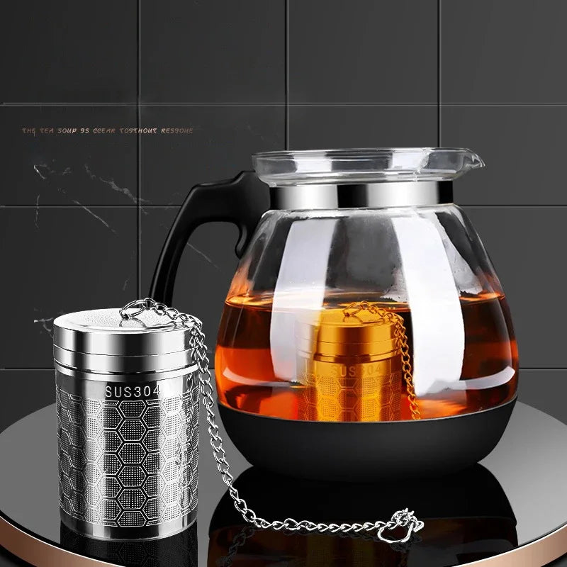Stainless Steel Tea Infuser – Extra Fine Mesh Strainer for Loose Tea with Extended Chain Hook