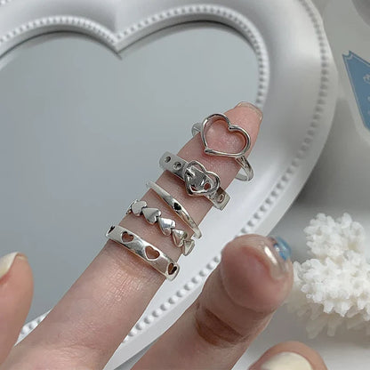Bohemian Butterfly Pearl Rings Set – Vintage Gothic Plated Retro Rhinestone Finger Jewelry for Women, Gift Idea
