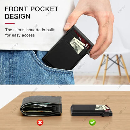 Anti-Theft RFID Aluminum Card Holder – Minimalist Smart Wallet Metal Case for Card Protection