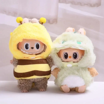 17cm Mini Plush Doll Clothes — Kpop EXO Labubu Idol V1 & V2 Bee, Dinosaur & Shark Costume Outfit Set, Doll Accessories Gift