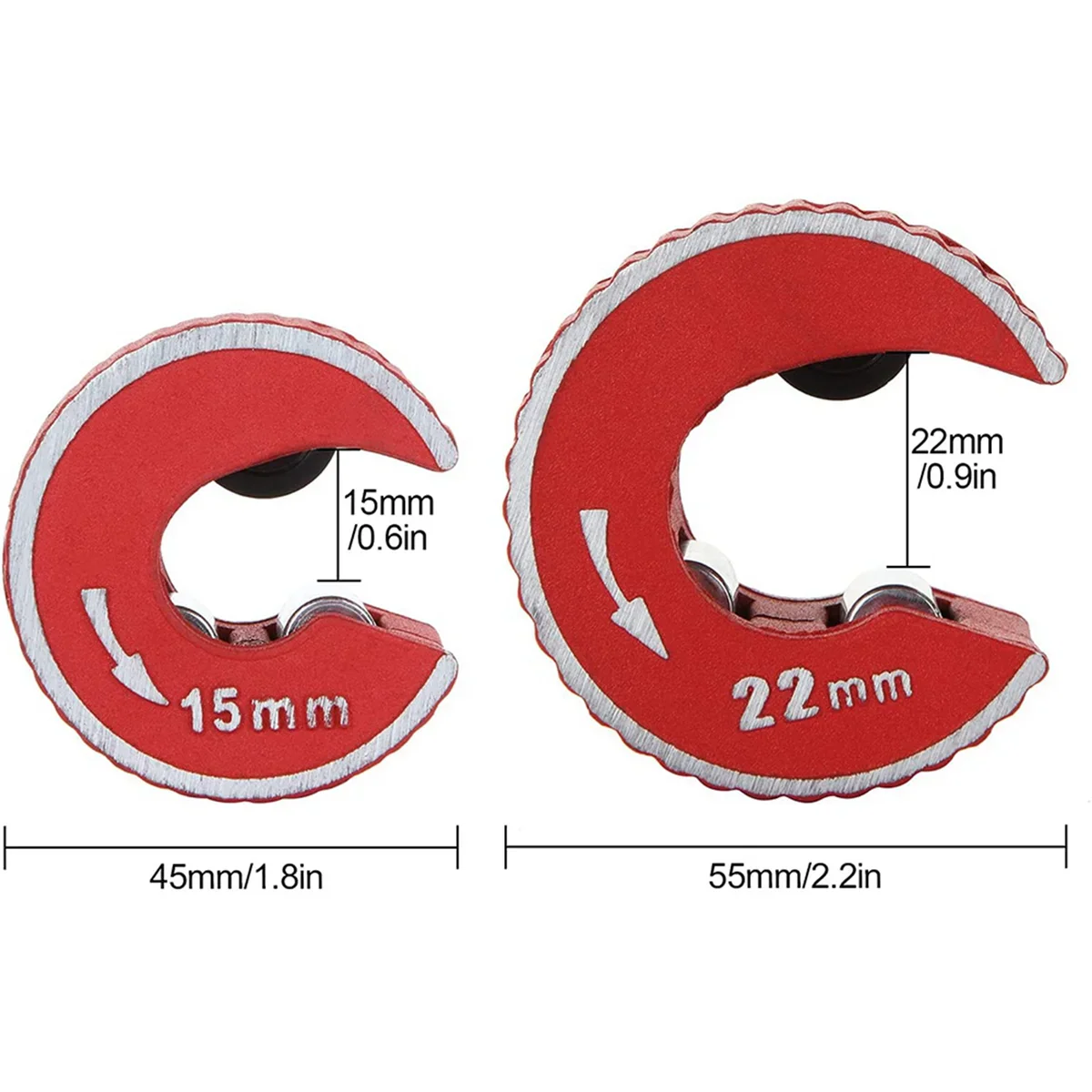 2PCS Mini Copper Pipe Cutter Set – 15mm & 22mm Zinc Alloy Tube Cutter for Copper & Aluminum Pipes