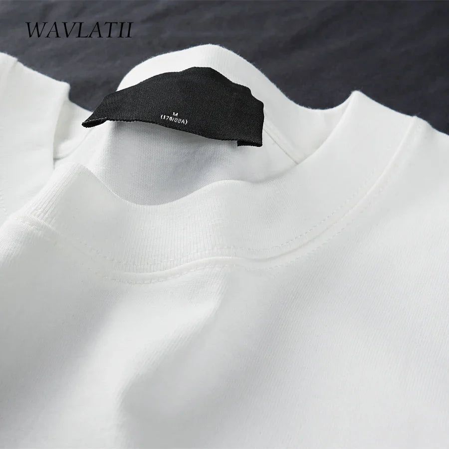 WAVLATII Oversized Summer T-Shirt – Unisex Korean Streetwear Solid Color Casual Tee for Men & Women, Basic Loose Fit Top