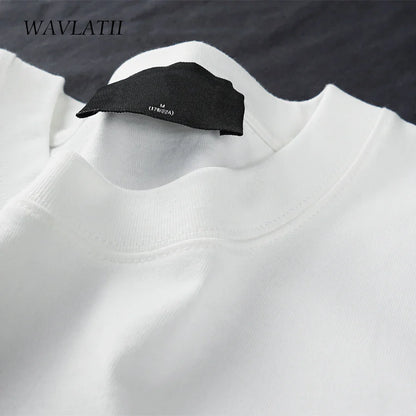 WAVLATII Oversized Summer T-Shirt – Unisex Korean Streetwear Solid Color Casual Tee for Men & Women, Basic Loose Fit Top