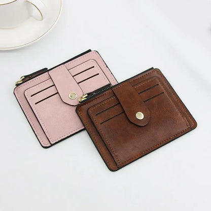 Luxury Slim Leather Wallet for Men — Small Credit & ID Card Holder with Coin Pocket, Designer Purse for Men & Women