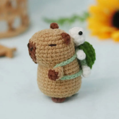 Capybara Crochet Kit – Cute Animal Crochet Set for Beginners, Perfect Christmas Gift for Craft Lovers