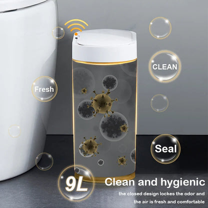 7/9L Automatic Sensor Trash Can – Smart Induction Garbage Bin with Roman Striped Design for Bathroom & Kitchen