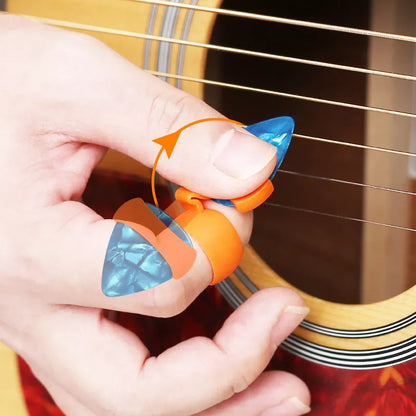 Guitar Picks Holder Finger Cover - Non-Slip Storage Cover for Folk Acoustic and Electric Guitars - Auxiliary Strumming Artifact