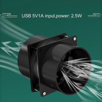 USB Ventilation Fan with 1/3/6M Pipe Tub : Exhaust and Intake Fan for Kitchen, Bathroom, and Electronics Maintenance