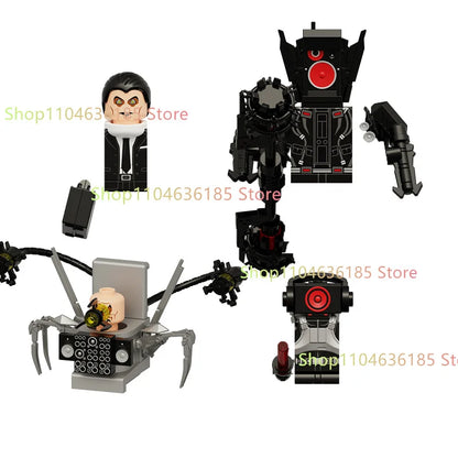 KDL Skibidi Toilet Man Anime Block Figures – TVMan, Titan, Cameraman & Speakerman Model Toy Gift for Kids
