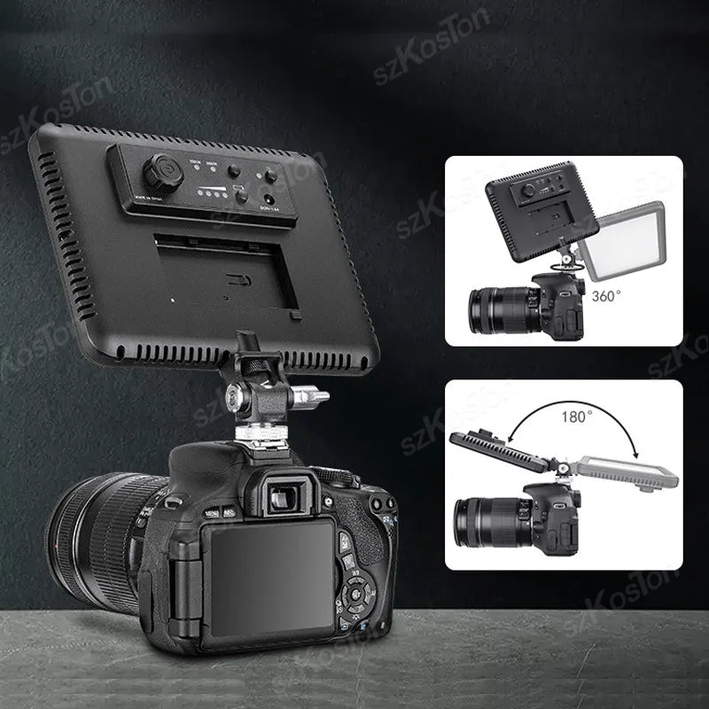 Mini Monitor Mount Holder – Adjustable Tripod Head with Cold Shoe Adapter for Flash, Microphone & Fill Light