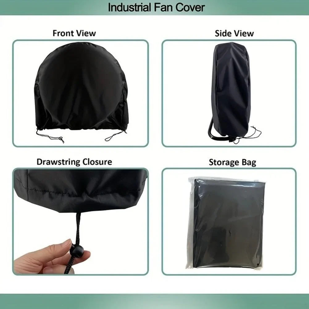 Heavy Duty Industrial Drum Fan Cover for 18-20 Inch & 24 Inch High Velocity Floor Fans – Dustproof Outdoor Protective Cover