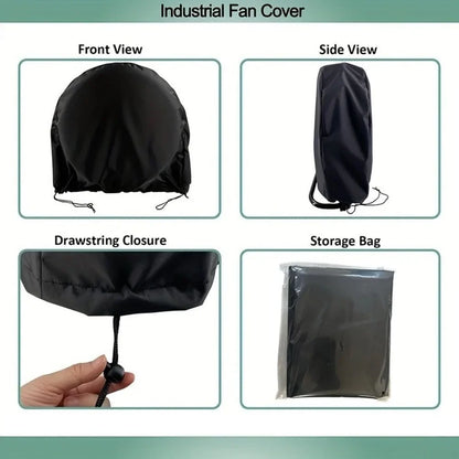 Heavy Duty Industrial Drum Fan Cover for 18-20 Inch & 24 Inch High Velocity Floor Fans – Dustproof Outdoor Protective Cover