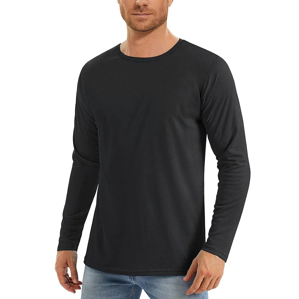 Men's UPF 50+ Sunscreen T-shirt – UV Protection Long Sleeve Quick-Drying Hiking & Fishing Top