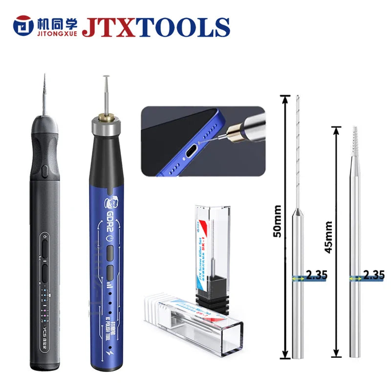JTX SK-1 Alloy Screw Extractor Drill Bit Set – Precision Repair Tool Kit for Mobile Phone PCB & Motherboard Screw Removal Professional Accessories
