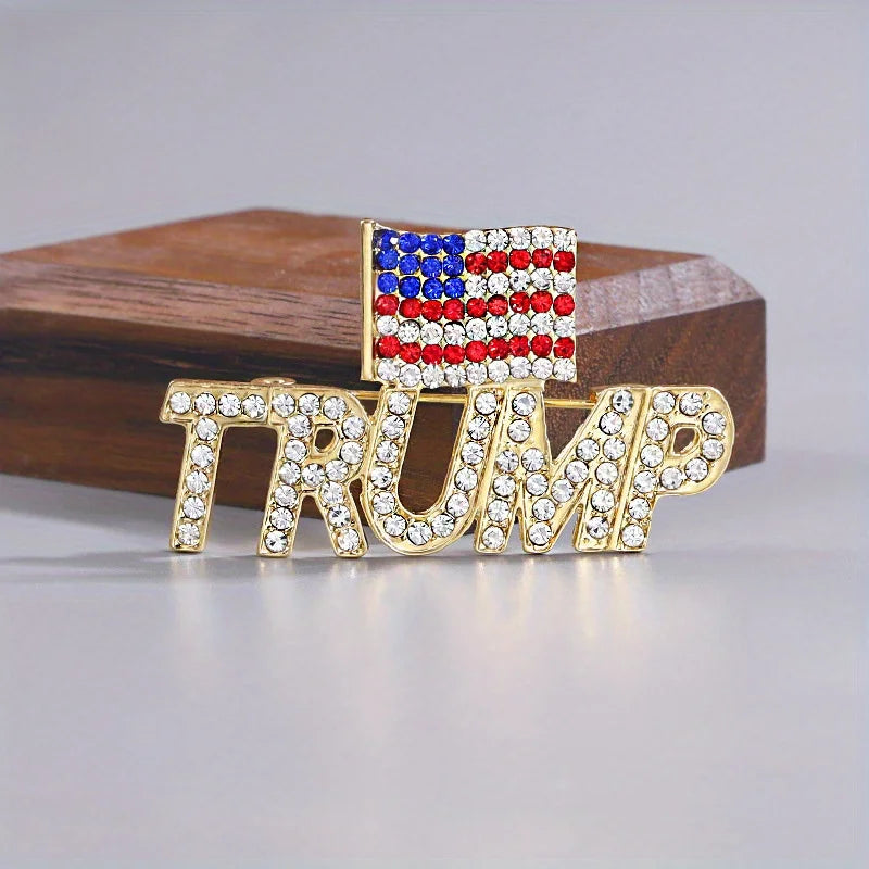 Hot Selling Trump America Flag Brooch – High-Quality Patriotic Pin Badge