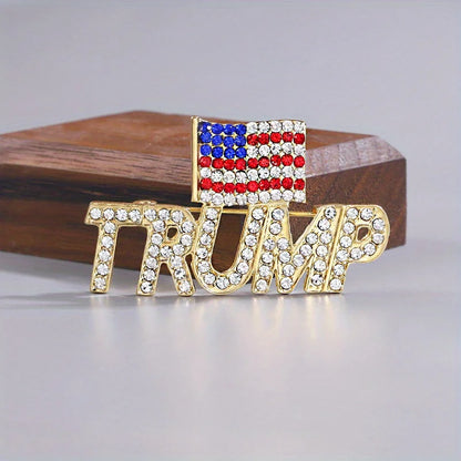 Hot Selling Trump America Flag Brooch – High-Quality Patriotic Pin Badge