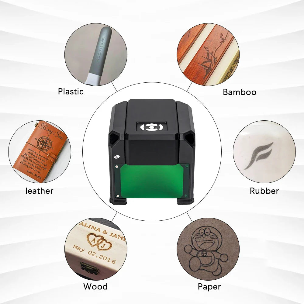 CNC K4 Mini Laser Engraver – 3000mW Bluetooth Engraving Machine for Wood, Leather, MDF & Paper