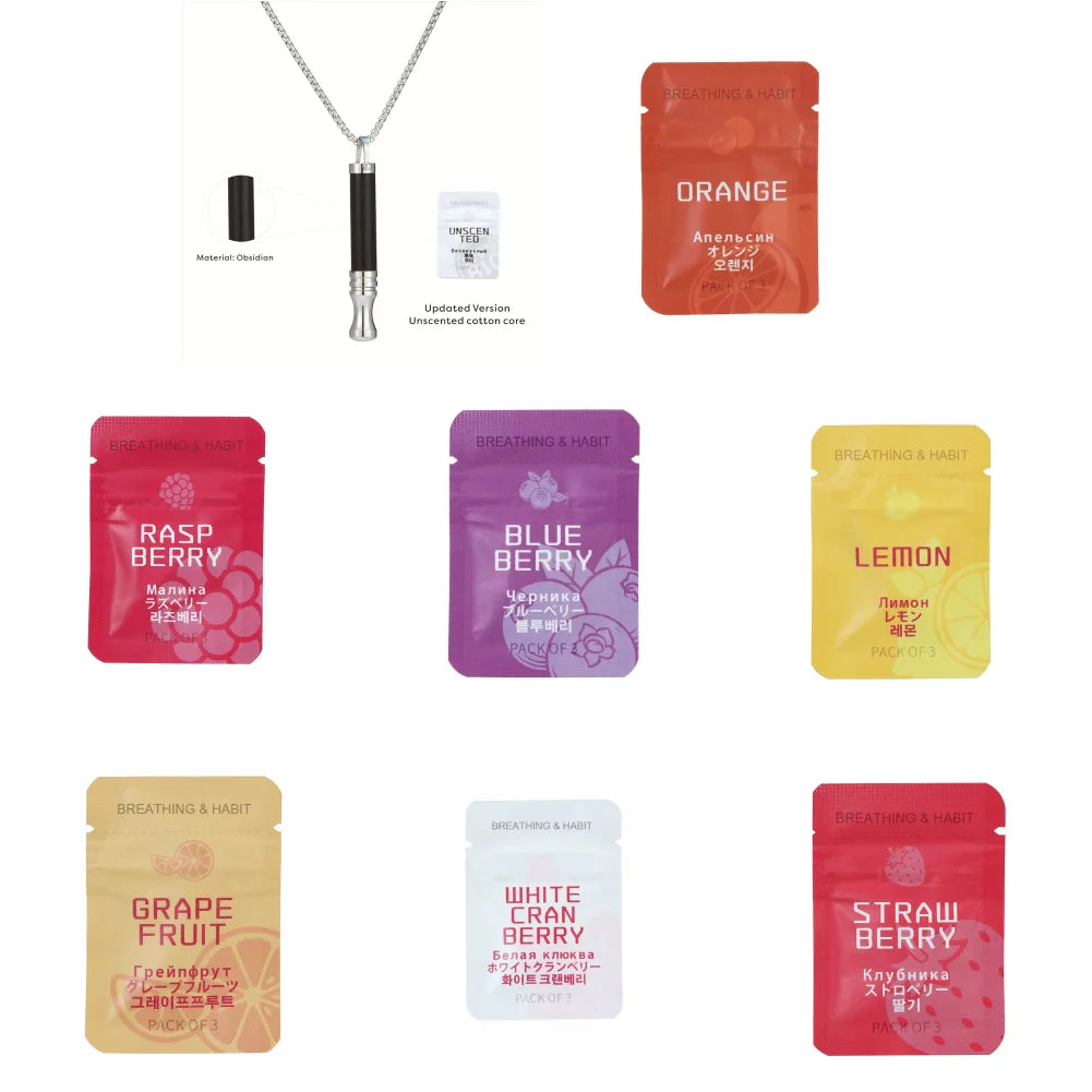 Quit Smoking Meditation Pendant Necklace – Titanium Steel Unisex Anti-Smoking Necklace with Filter Cotton