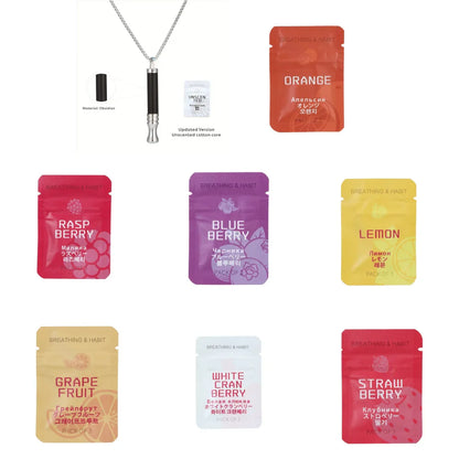 Quit Smoking Meditation Pendant Necklace – Titanium Steel Unisex Anti-Smoking Necklace with Filter Cotton