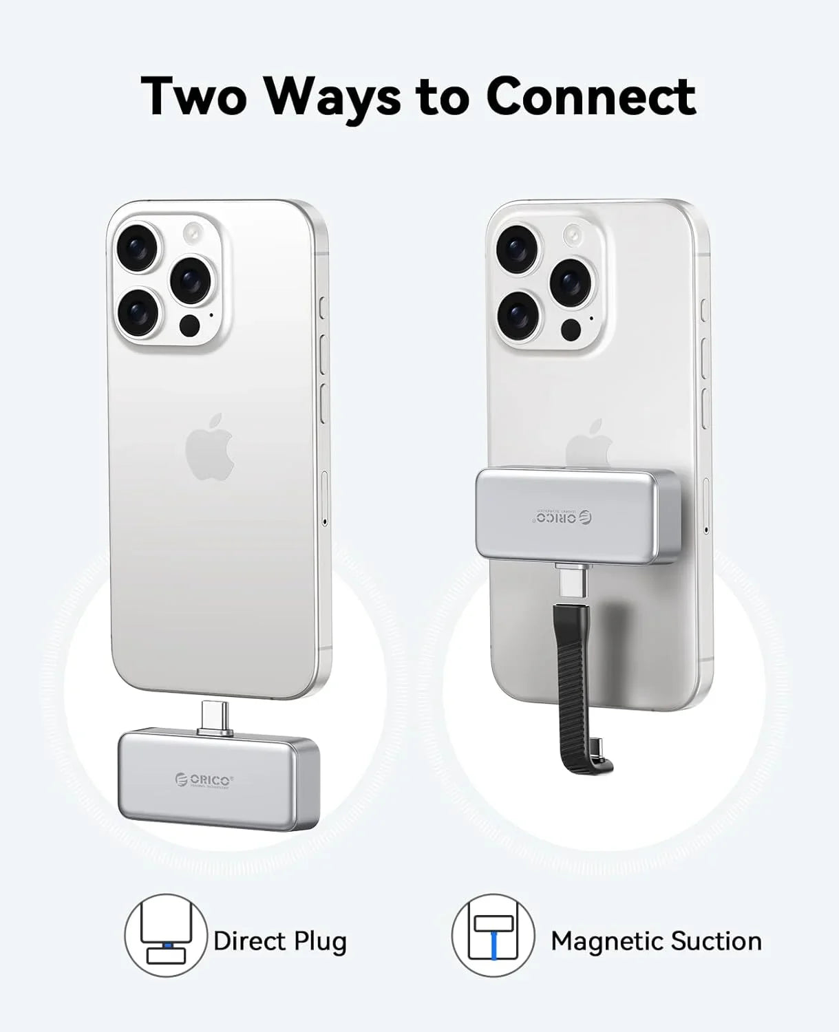 ORICO FlashPod 256GB Mini Portable SSD – ProRes Direct Plug, PD 100W Fast Charging for iPhone 16/15, Mac, PC & Dashcam Storage