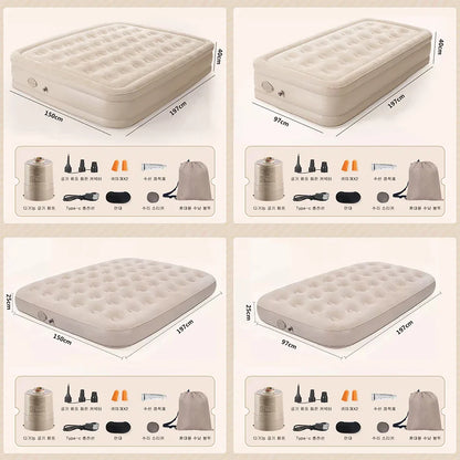 Outdoor Inflatable Air Mattress – Thickened Nap Bed & Air Cushion for Single or Double Use, Home & Travel