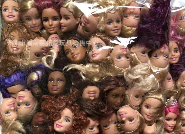 Princess Doll Heads Set — 2/5/10pcs Blue & Purple Hair DIY Doll Accessories for Girls