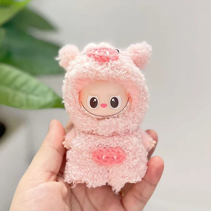 Mini Labubu 4.0 Plush Doll Outfit – Cartoon Mickey, Lotso, Dinosaur & Elk Clothes for Love Series DIY Accessories